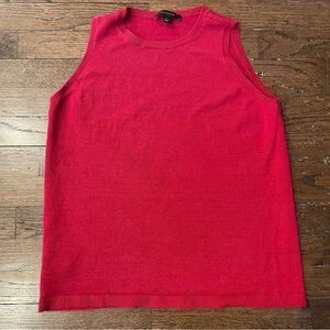 Ann Taylor Red Knit Top Size Medium Linen Blend Perfect for the office